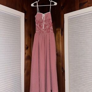 Red Gingham Maxi Dress